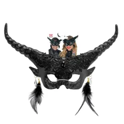 Lucifer Halvmaske Sort