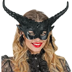 Lucifer Halvmaske Sort