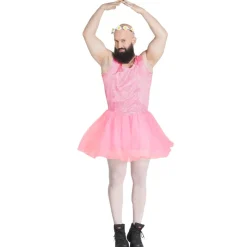 Mandlig Ballerina Kostume Lyserød