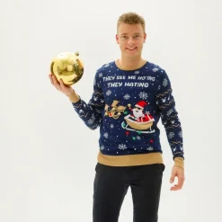 Marineblå LED Julesweater