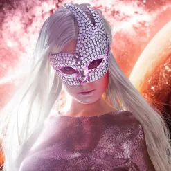 Maskerade Øjenmaske Sølv/Lyserød