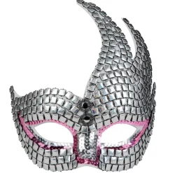 Maskerade Øjenmaske Sølv/Lyserød