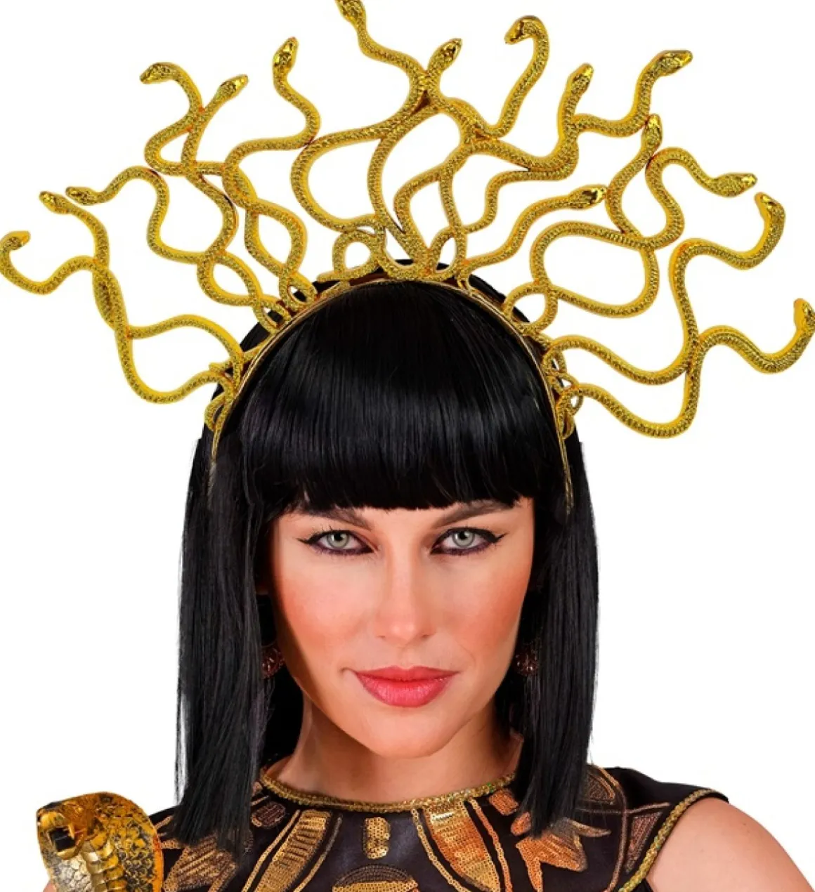 Medusa Slange Hårbøjle Guld