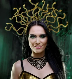 Medusa Slange Hårbøjle Guld