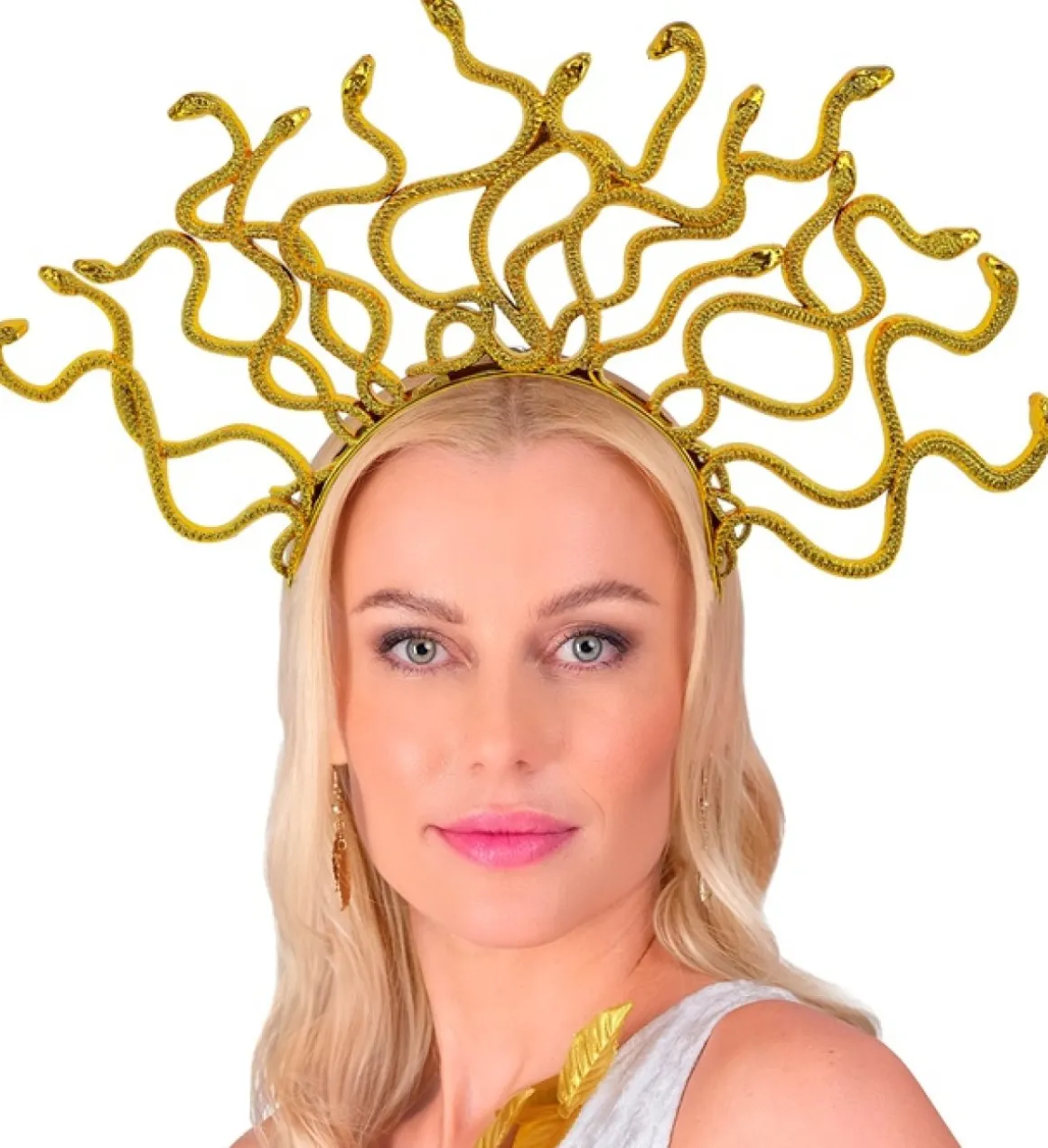 Medusa Slange Hårbøjle Guld