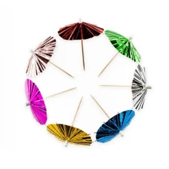 Metalliske Parasol Drinkspinde Multi