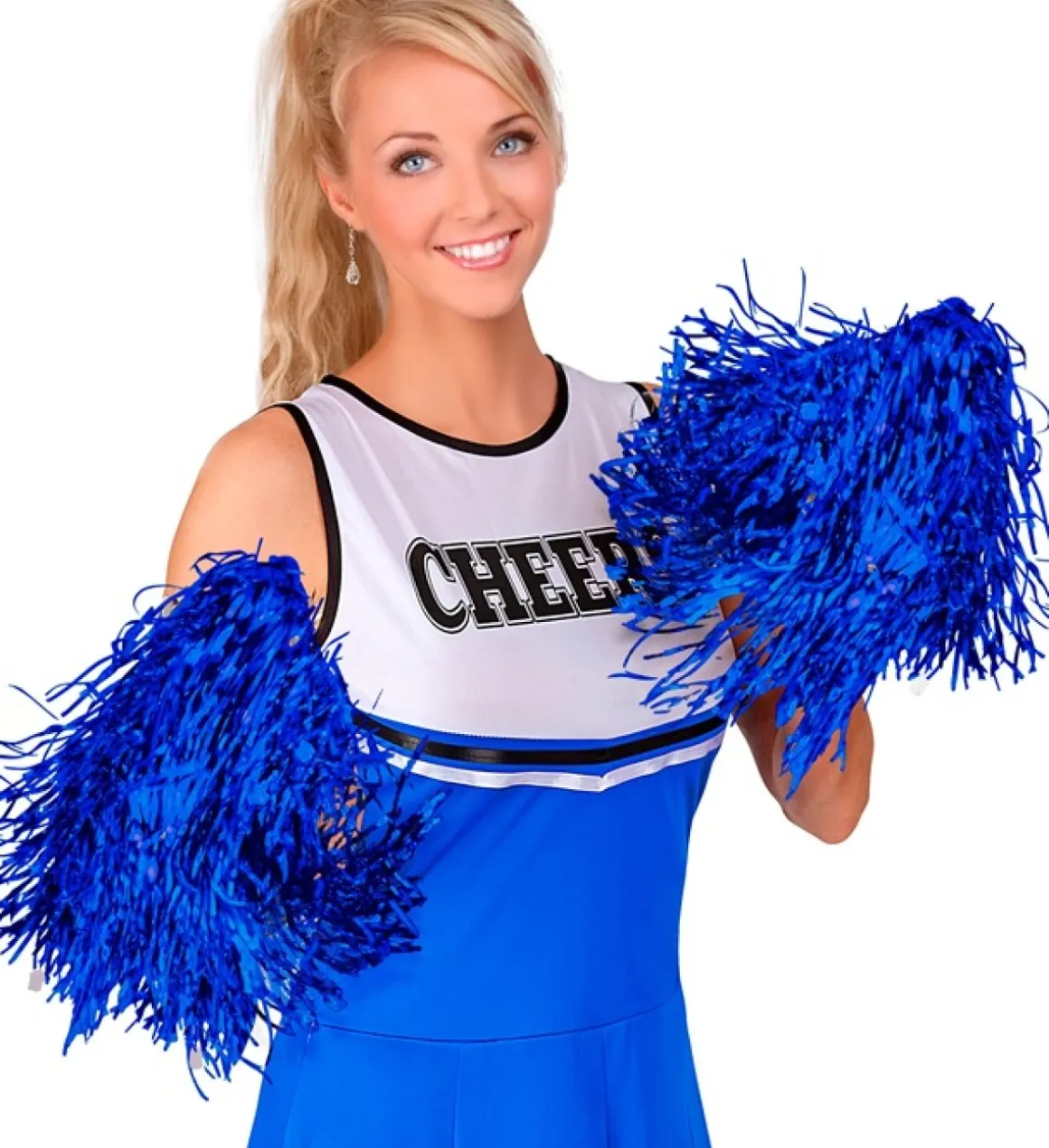 Metalliske Cheerleader Pom Poms Blå