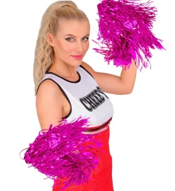 Metalliske Cheerleader Pom Poms Pink