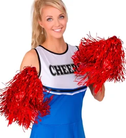 Metalliske Cheerleader Pom Poms Rød