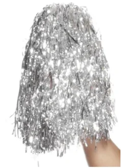 Metallisk Pom Pom Sølv