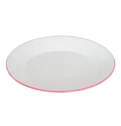 Metal Tallerken Hvid/Rosa