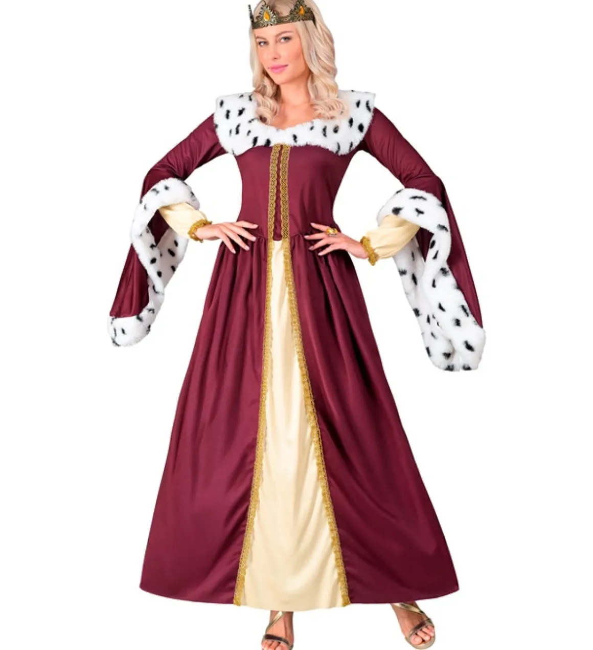 Middelalder Dronning Kostume Bordeaux