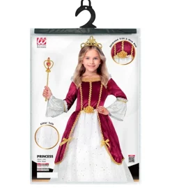 Middelalder Prinsesse Børnekostume Rød