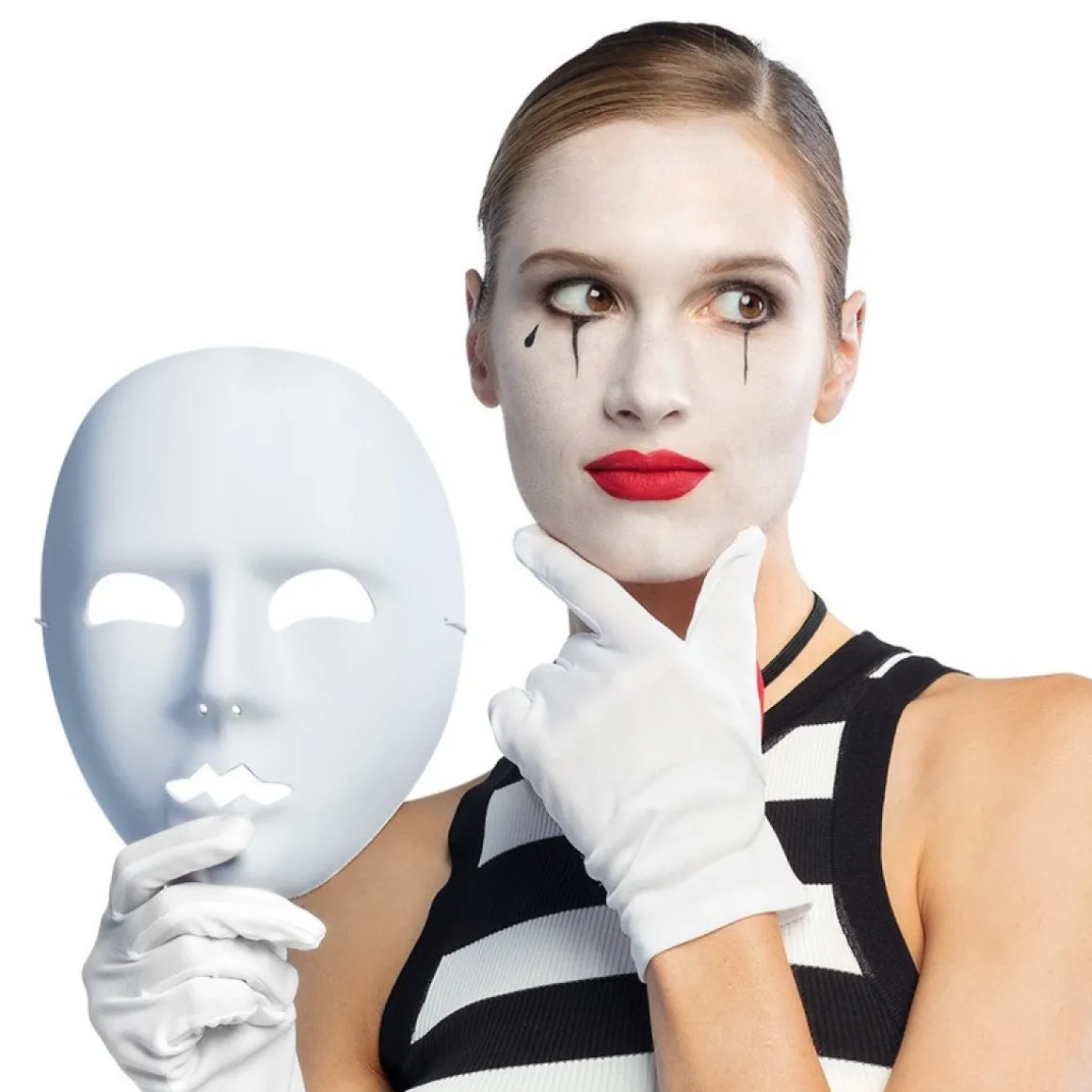 Mime Maske Hvid