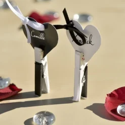 Mini Hjerte Bordkort Hvid