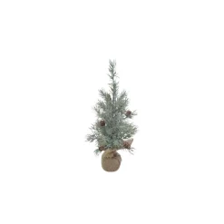 Mini Juletræ Med Kogler Og Jutesæk Grøn