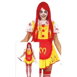 Miss McKiller Klovnepige Børnekostume Gul/Rød