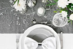 Mønstret Organza Bordløber Sort
