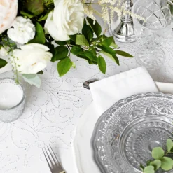 Mønstret Organza Stofrulle Hvid