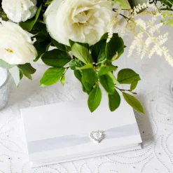 Mønstret Organza Stofrulle Hvid