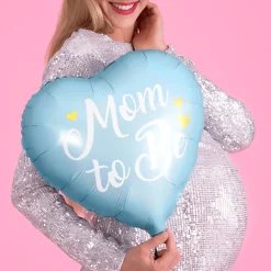 Mom To Be Hjerte Folieballon Lyseblå