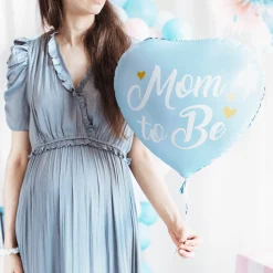 Mom To Be Hjerte Folieballon Lyseblå