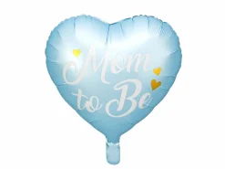Mom To Be Hjerte Folieballon Lyseblå