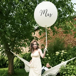 Mrs Kæmpe Ballon Hvid