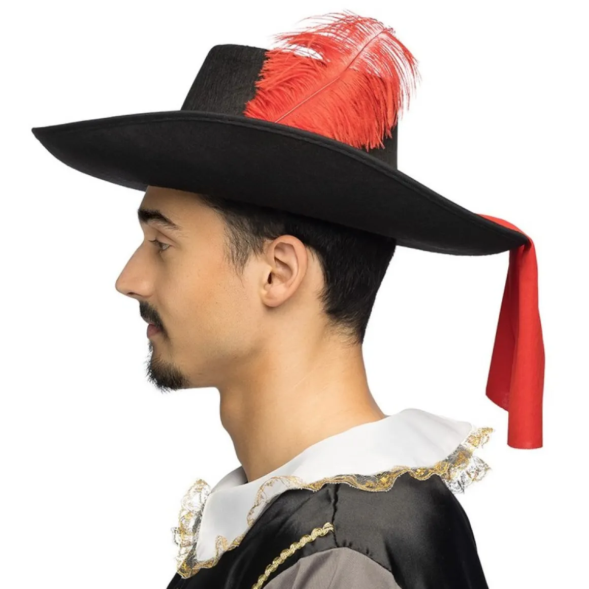 Musketér Hat Sort/Rød