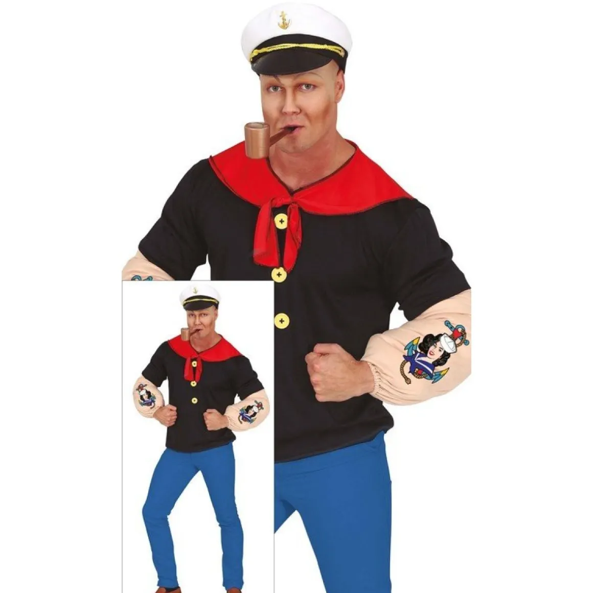 Muskuløs Sømand Kostume