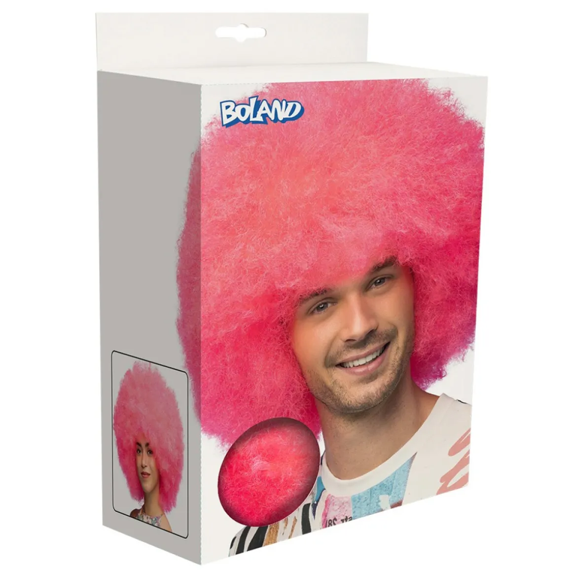 Neon Afro Paryk Pink