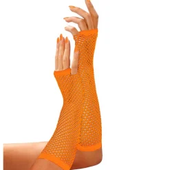 Neon Fingerløse Nethandsker Orange