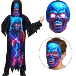 Neon Grim Reaper Børnekostume
