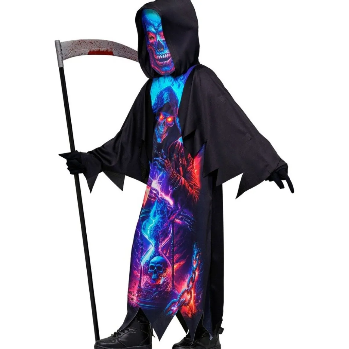 Neon Grim Reaper Børnekostume