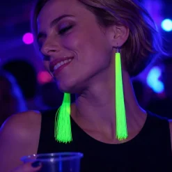Neon Grøn UV Øreringe