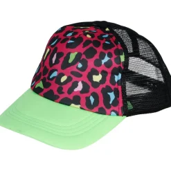 Neon Leopard Kasket Grøn/Pink