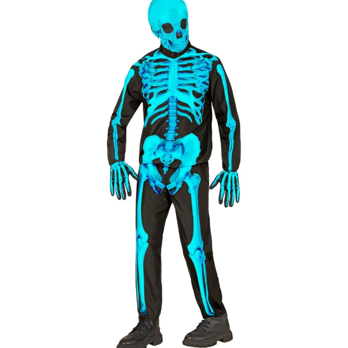 Neon Skelet Børnekostume Turkis