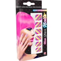 Neon Striber Negle Pink