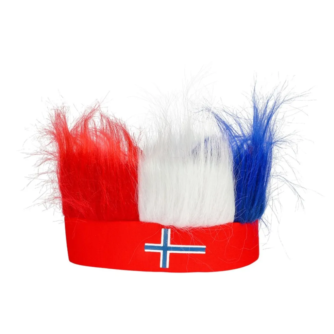 Norge Supporterhat Med Hår Rød/Blå