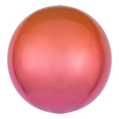 Orbz Folieballon Ombre Rød/Orange