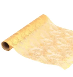 Organza Bordløber Blade Guld