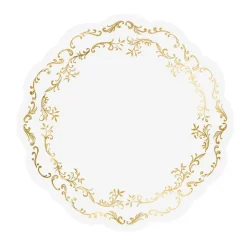 Ornament Dækkeservietter Guld/Hvid