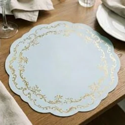 Ornament Dækkeservietter Guld/Hvid