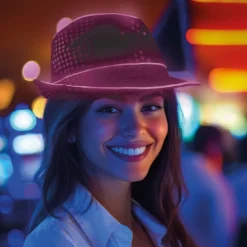 Paillet LED Fedora Blå