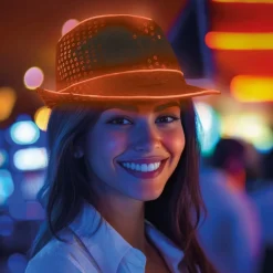 Paillet LED Fedora Blå