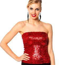 Paillet Tube Top Rød