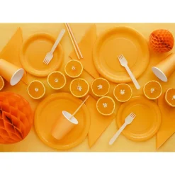 Paptallerkener Lys Orange