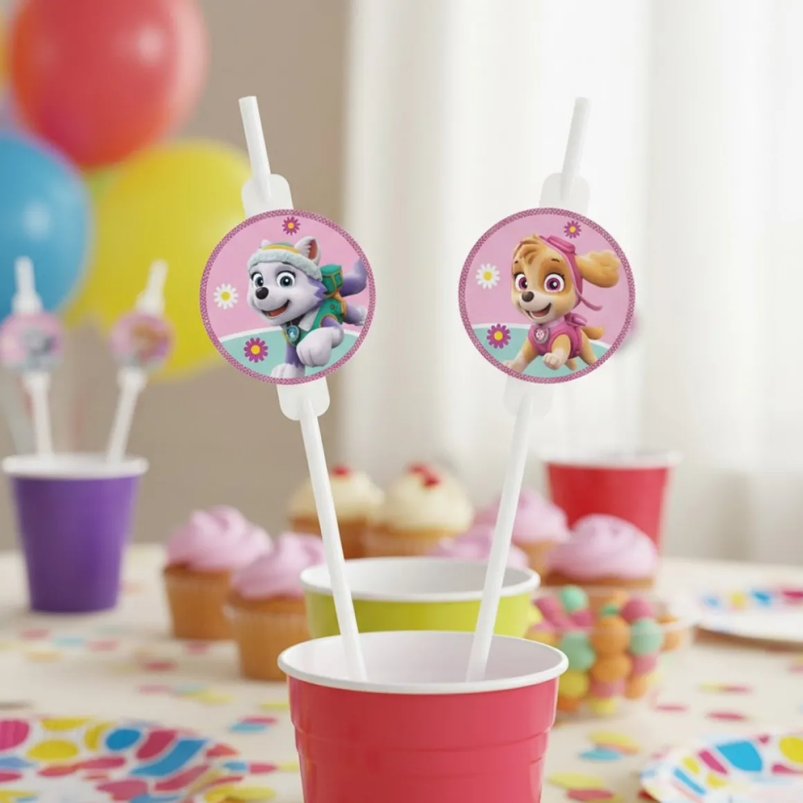 Paw Patrol® Skye & Everest Sugerør
