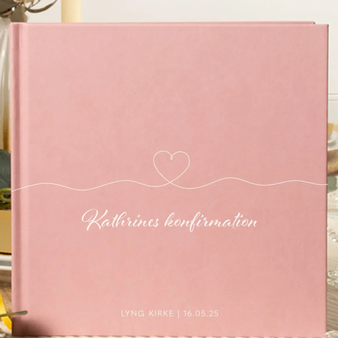 Personlig Konfirmationsgæstebog Heartline