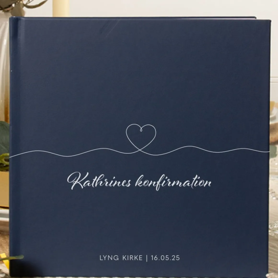 Personlig Konfirmationsgæstebog Heartline